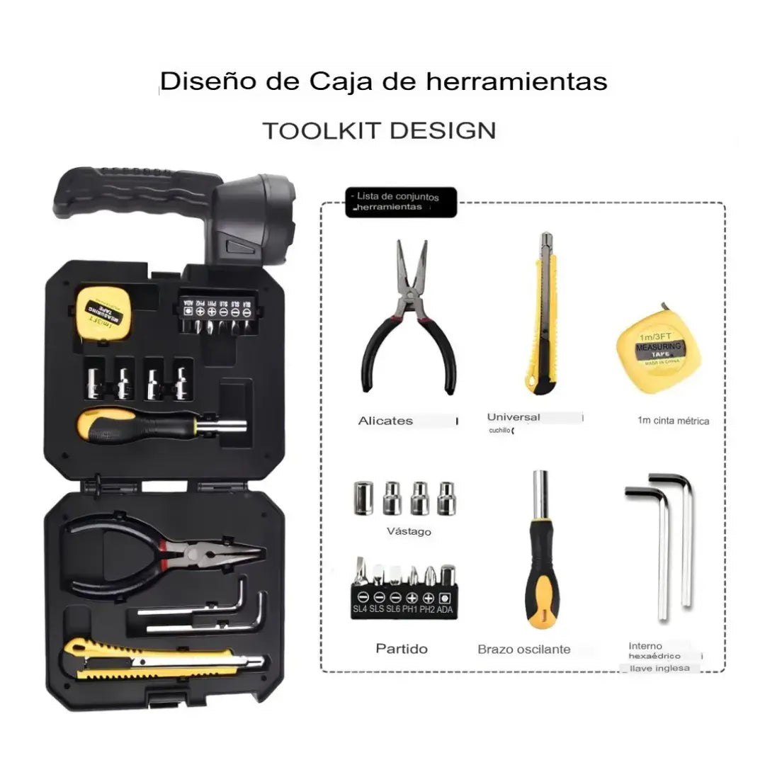 KIT LINTERNA MULTIFUNCIONAL LED & HERRAMIENTAS