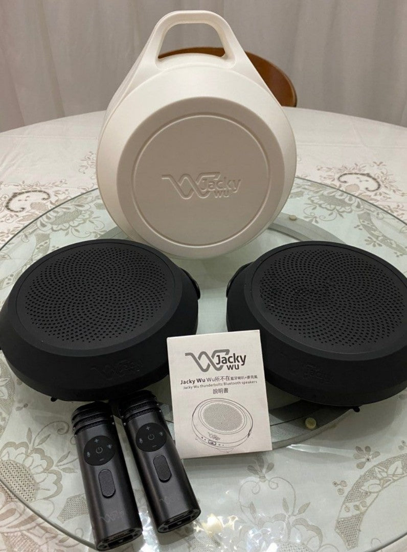 SPEAKERS C/ MICROFONOS BLUETOOTH KARAOKE JACKY WU THUNDERBOLTZ