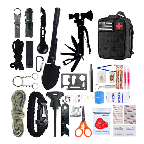 AlphaKit® 50 EN 1 - KIT DE SUPERVIVENCIA / PRIMEROS AUXILIOS / CAMPING / TREKKING